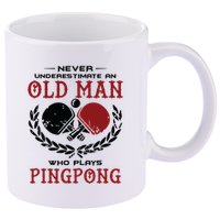 Never Underestimate An Old Man Who Plays Ping Pong 11oz C Handle Ceramic Mug