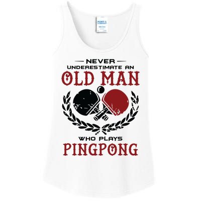 Never Underestimate An Old Man Who Plays Ping Pong Ladies Essential Tank