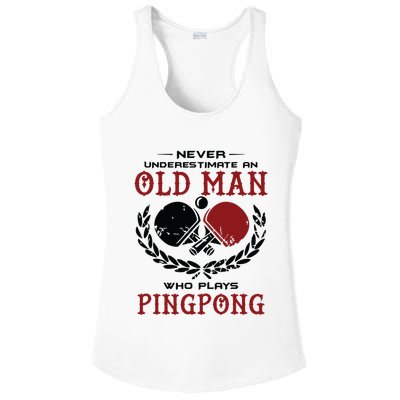 Never Underestimate An Old Man Who Plays Ping Pong Ladies PosiCharge Competitor Racerback Tank