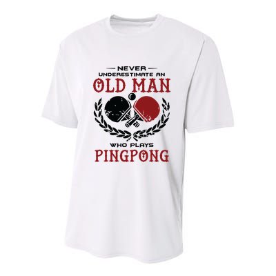 Never Underestimate An Old Man Who Plays Ping Pong Youth Performance Sprint T-Shirt