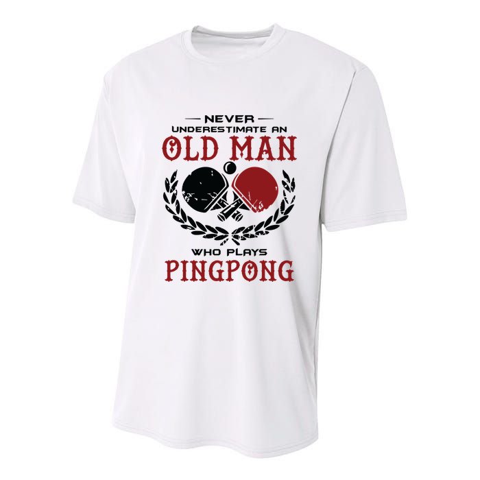 Never Underestimate An Old Man Who Plays Ping Pong Youth Performance Sprint T-Shirt