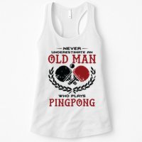 Never Underestimate An Old Man Who Plays Ping Pong Womens Tank Top