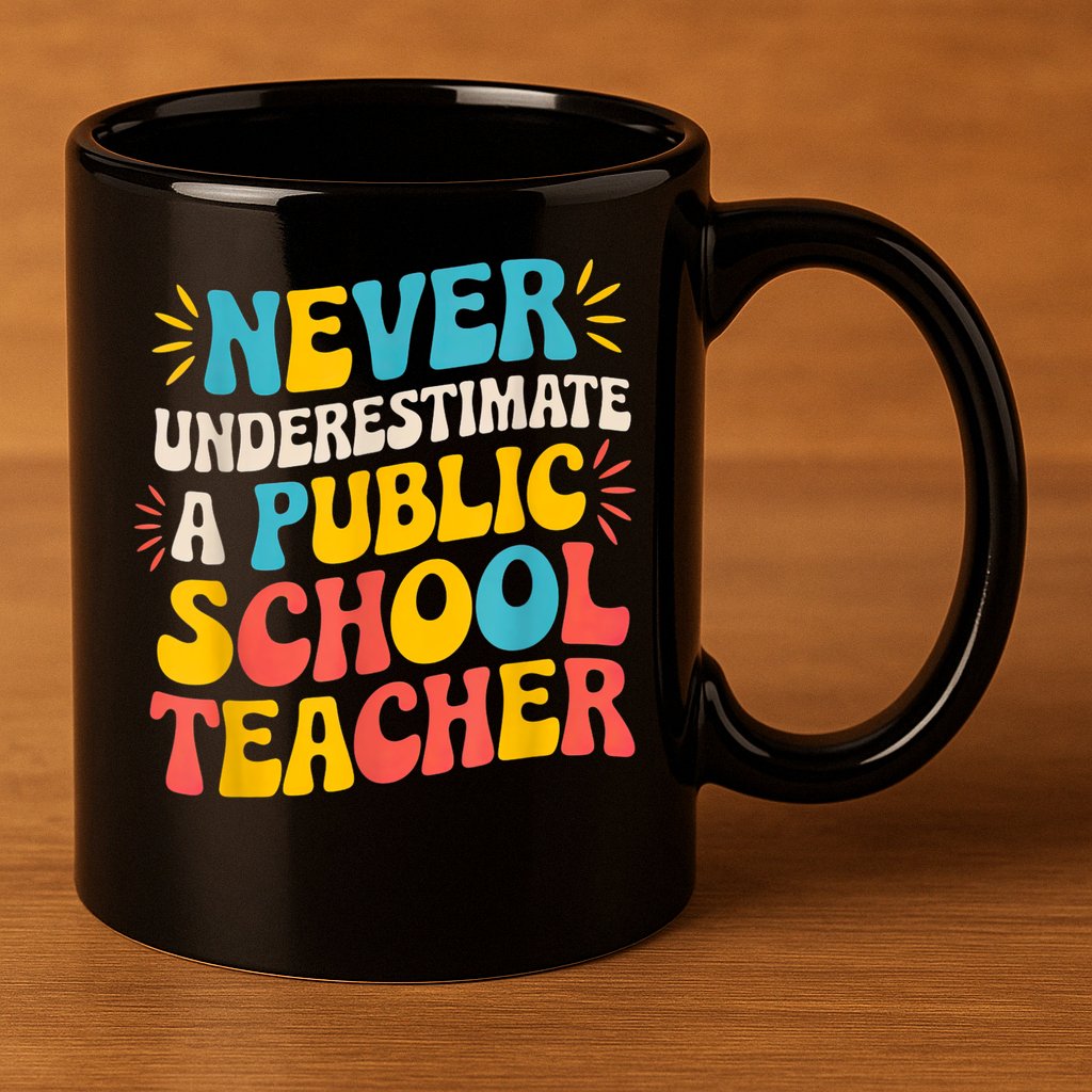 Never Underestimate A Public School Teacher Walz Harris 2024 11oz C Handle Ceramic Mug