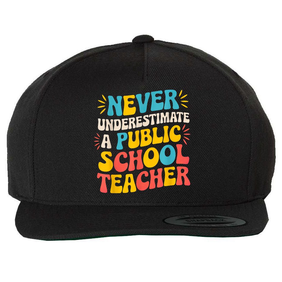 Never Underestimate A Public School Teacher Walz Harris 2024 Wool Snapback Cap
