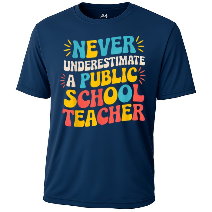Never Underestimate A Public School Teacher Walz Harris 2024 Cooling Performance Crew T-Shirt