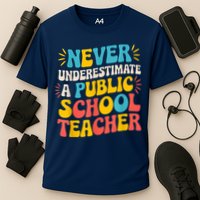 Never Underestimate A Public School Teacher Walz Harris 2024 Cooling Performance Crew T-Shirt