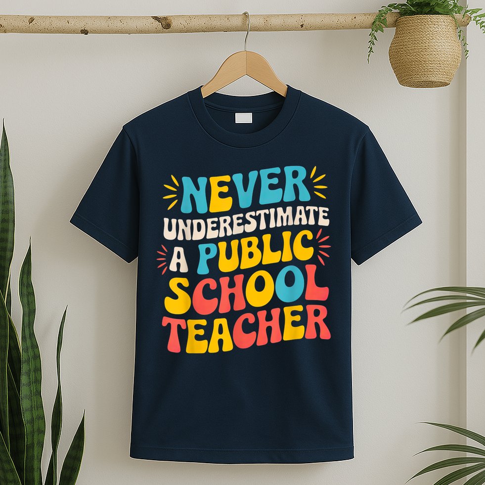 Never Underestimate A Public School Teacher Walz Harris 2024 T-Shirt