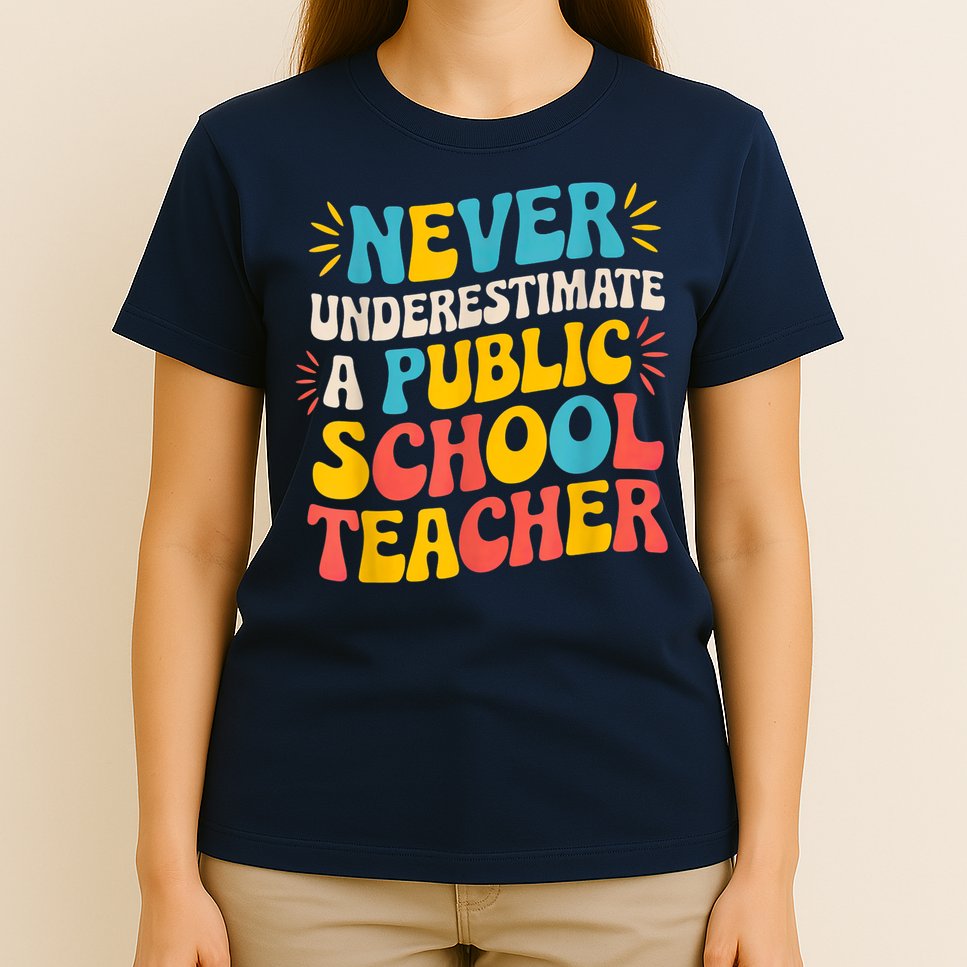 Never Underestimate A Public School Teacher Walz Harris 2024 T-Shirt