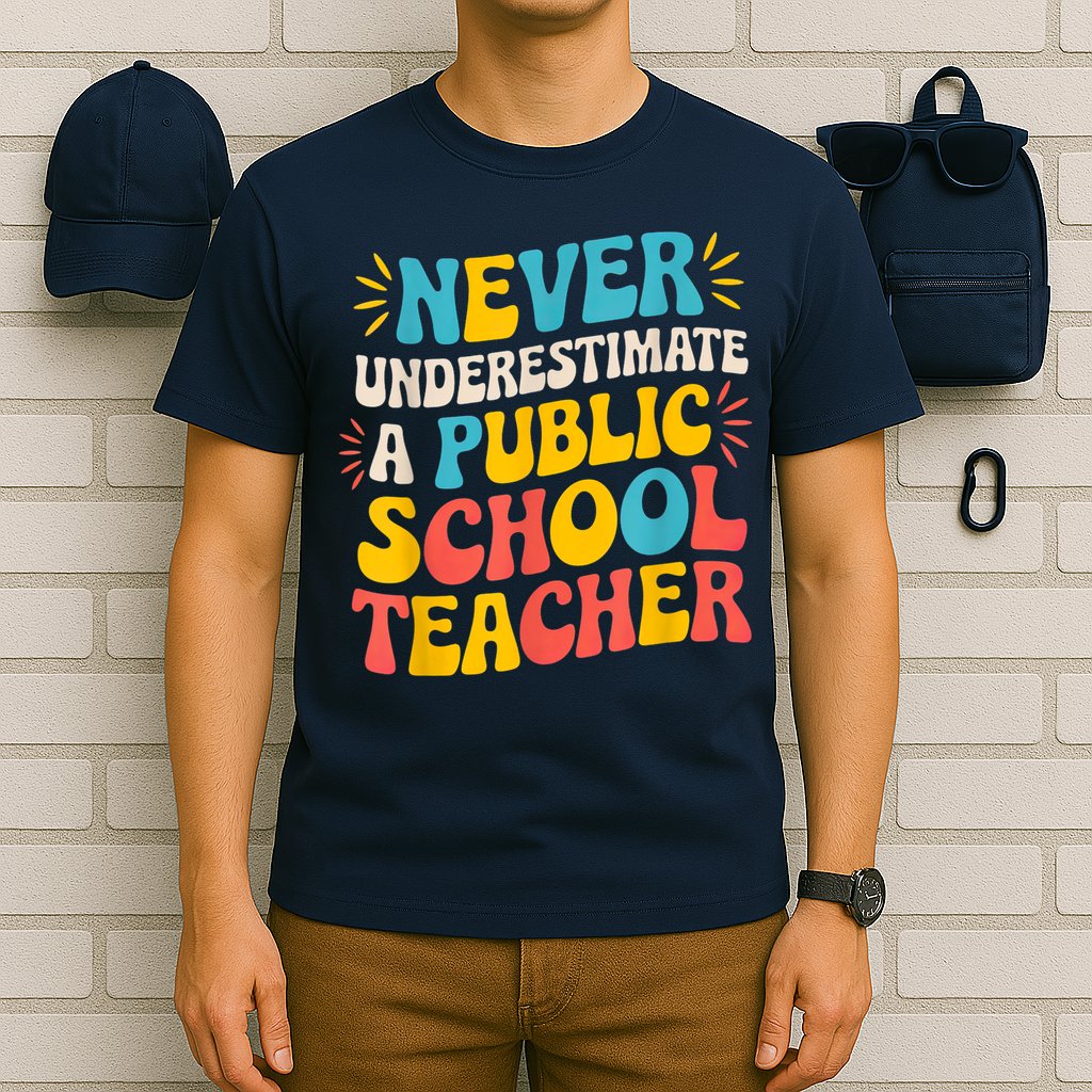 Never Underestimate A Public School Teacher Walz Harris 2024 T-Shirt