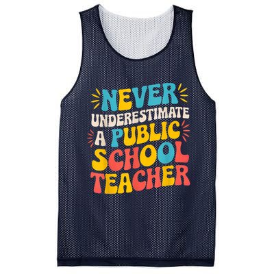 Never Underestimate A Public School Teacher Walz Harris 2024 Mesh Reversible Basketball Jersey Tank