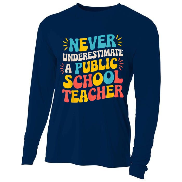 Never Underestimate A Public School Teacher Walz Harris 2024 Cooling Performance Long Sleeve Crew