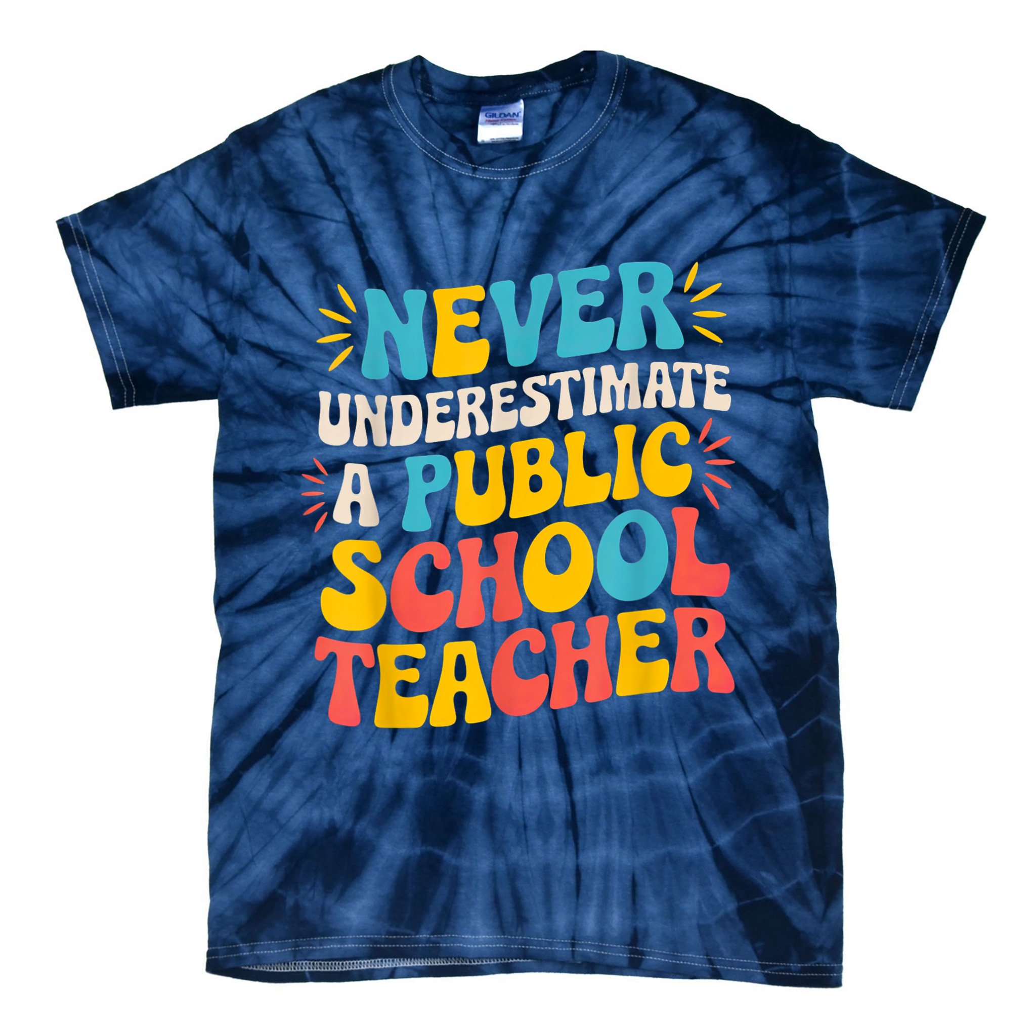 Never Underestimate A Public School Teacher Walz Harris 2024 Tie-Dye T-Shirt