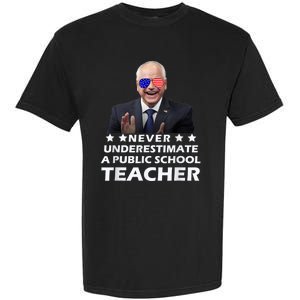 Never Underestimate A Public School Teacher Walz Harris 2024 Garment-Dyed Heavyweight T-Shirt