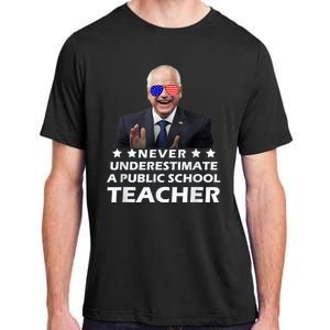 Never Underestimate A Public School Teacher Walz Harris 2024 Adult ChromaSoft Performance T-Shirt