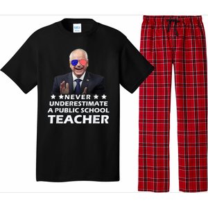 Never Underestimate A Public School Teacher Walz Harris 2024 Pajama Set