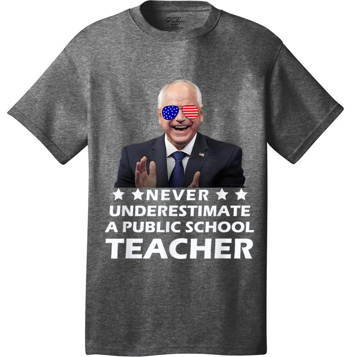 Never Underestimate A Public School Teacher Walz Harris 2024 T-Shirt