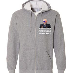 Never Underestimate A Public School Teacher Walz Harris 2024 Full Zip Hoodie