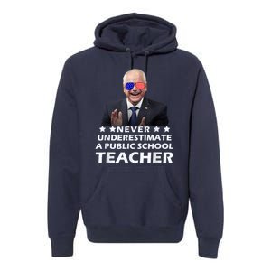 Never Underestimate A Public School Teacher Walz Harris 2024 Premium Hoodie