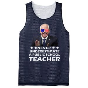 Never Underestimate A Public School Teacher Walz Harris 2024 Mesh Reversible Basketball Jersey Tank