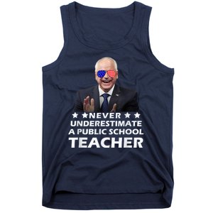 Never Underestimate A Public School Teacher Walz Harris 2024 Tank Top