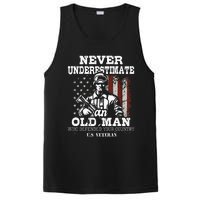 Never Underestimate An Old Man Patriotic Us Veteran Flag PosiCharge Competitor Tank