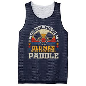 Never Underestimate An Old Man With A Pickleball Paddle Mesh Reversible Basketball Jersey Tank