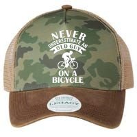 Never Underestimate An Old Guy On A Bicycle Legacy Tie Dye Trucker Hat