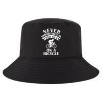 Never Underestimate An Old Guy On A Bicycle Cool Comfort Performance Bucket Hat