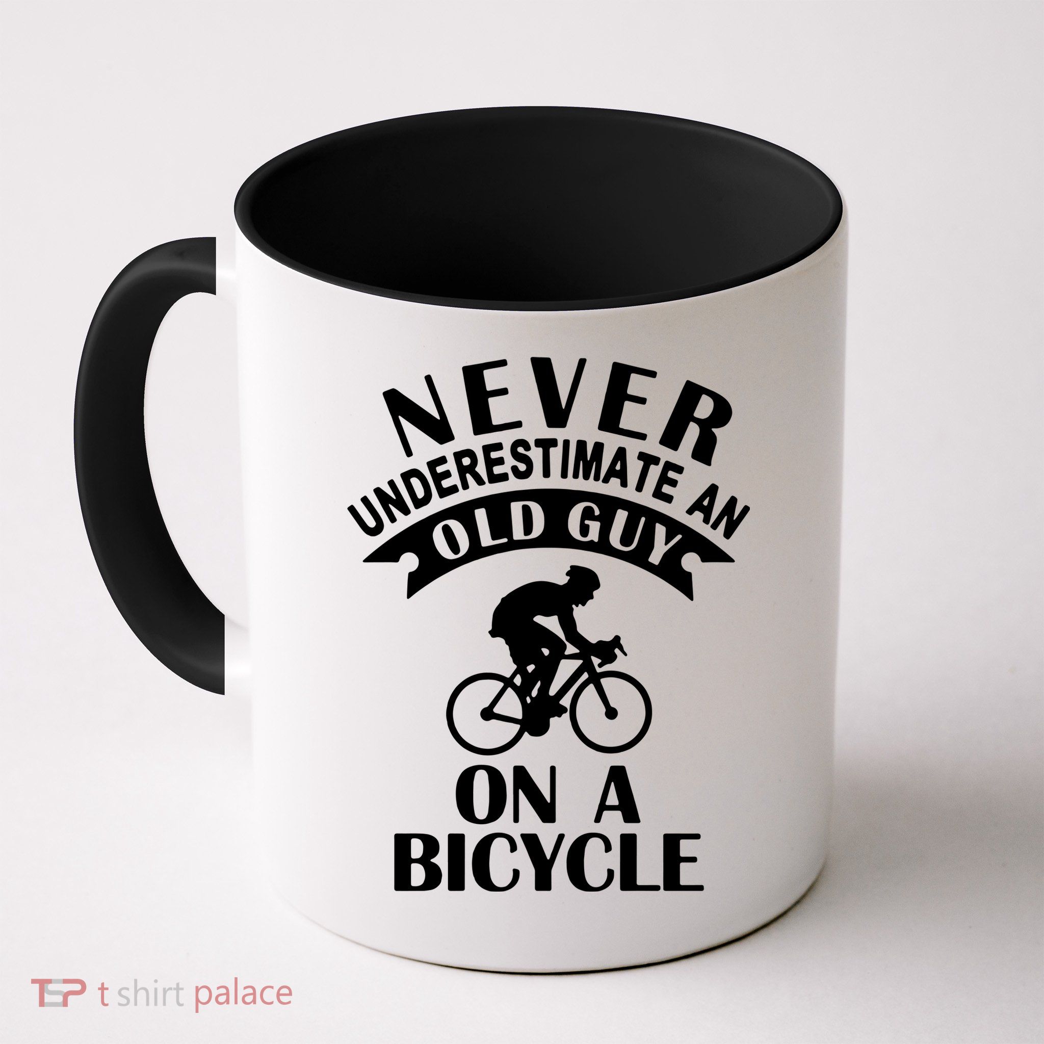 Never Underestimate An Old Guy On A Bicycle Mug