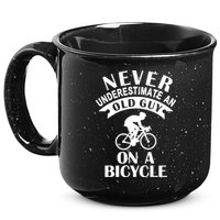 Never Underestimate An Old Guy On A Bicycle 15oz Campfire Ceramic Mug