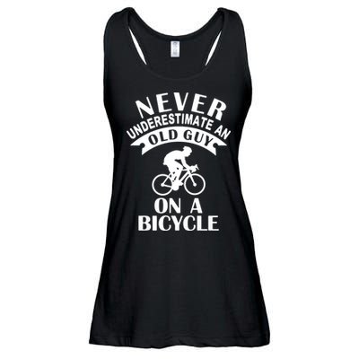 Never Underestimate An Old Guy On A Bicycle Ladies Essential Flowy Tank