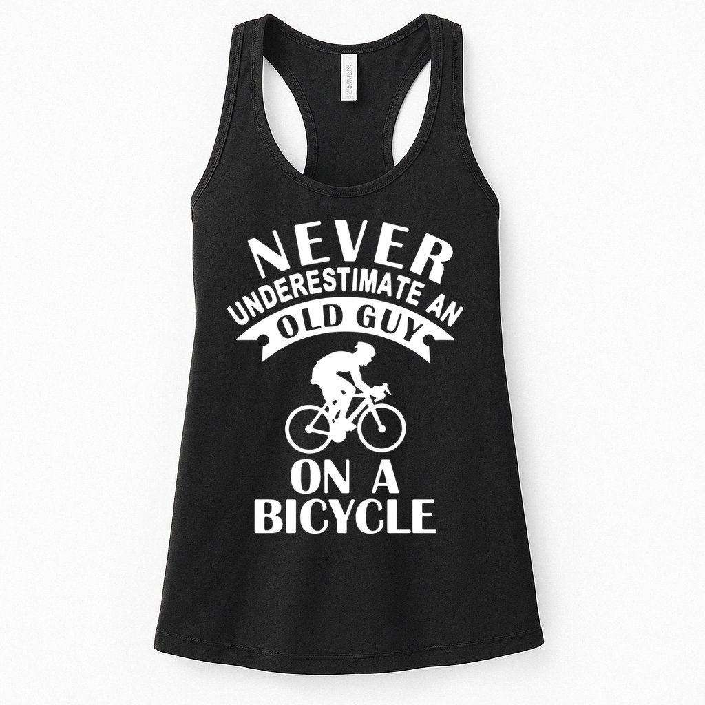 Never Underestimate An Old Guy On A Bicycle Womens Tank Top