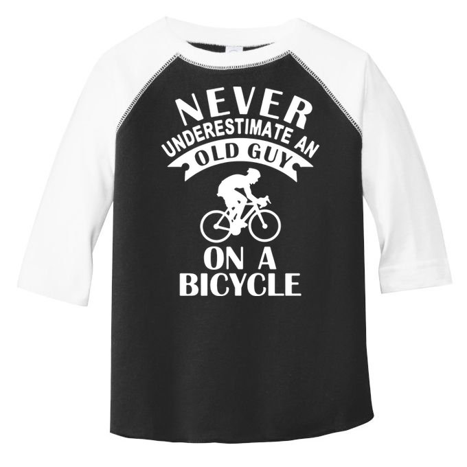Never Underestimate An Old Guy On A Bicycle Toddler Fine Jersey T-Shirt