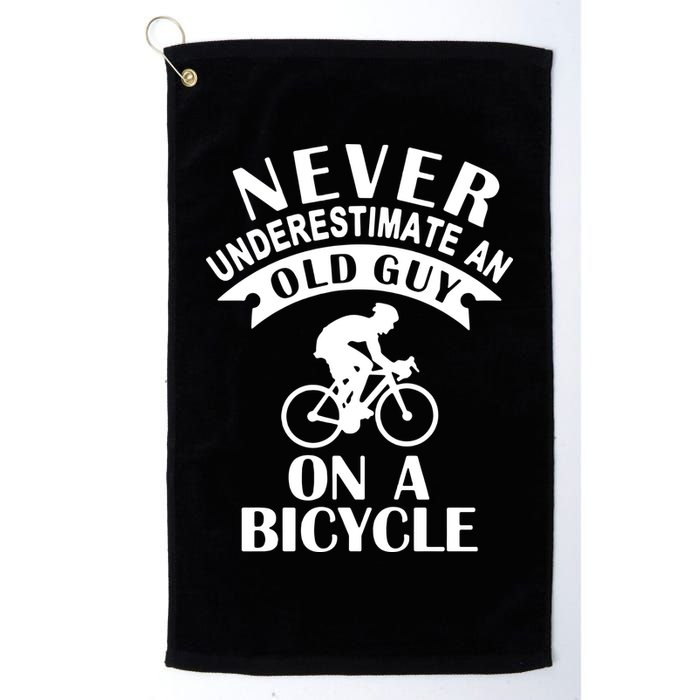 Never Underestimate An Old Guy On A Bicycle Golf Towel