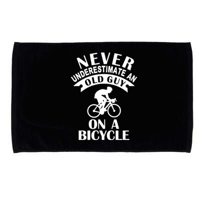 Never Underestimate An Old Guy On A Bicycle Microfiber Hand Towel
