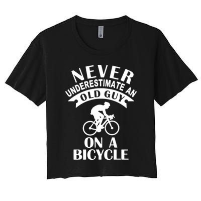 Never Underestimate An Old Guy On A Bicycle Crop Top
