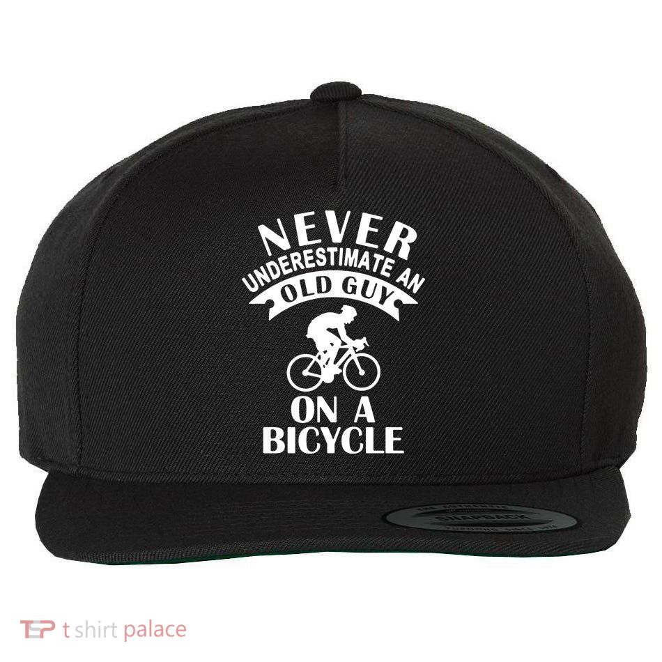 Never Underestimate An Old Guy On A Bicycle Wool Snapback Cap