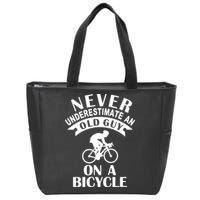 Never Underestimate An Old Guy On A Bicycle Zip Tote Bag