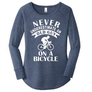 Never Underestimate An Old Guy On A Bicycle Women's Perfect Tri Tunic Long Sleeve Shirt