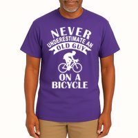 Never Underestimate An Old Guy On A Bicycle Tall T-Shirt