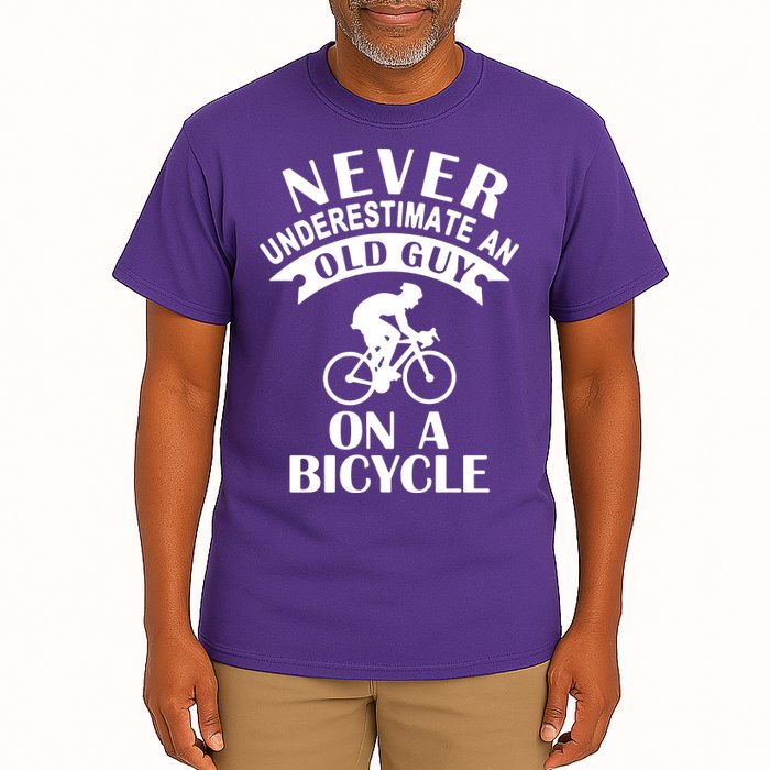 Never Underestimate An Old Guy On A Bicycle Tall T-Shirt