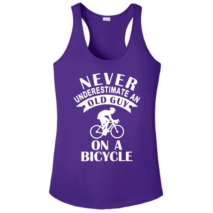 Never Underestimate An Old Guy On A Bicycle Ladies PosiCharge Competitor Racerback Tank