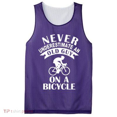 Never Underestimate An Old Guy On A Bicycle Mesh Reversible Basketball Jersey Tank