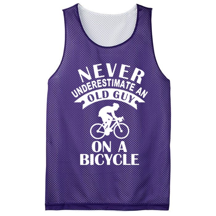 Never Underestimate An Old Guy On A Bicycle Mesh Reversible Basketball Jersey Tank