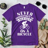 Never Underestimate An Old Guy On A Bicycle Premium T-Shirt