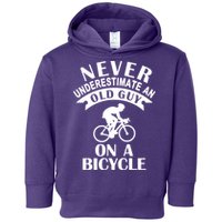 Never Underestimate An Old Guy On A Bicycle Toddler Hoodie