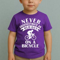 Never Underestimate An Old Guy On A Bicycle Toddler T-Shirt