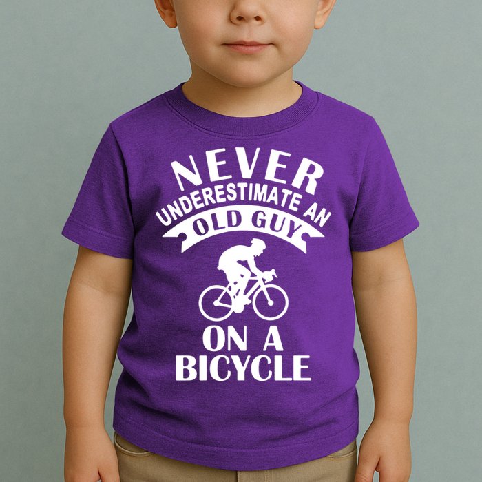 Never Underestimate An Old Guy On A Bicycle Toddler T-Shirt