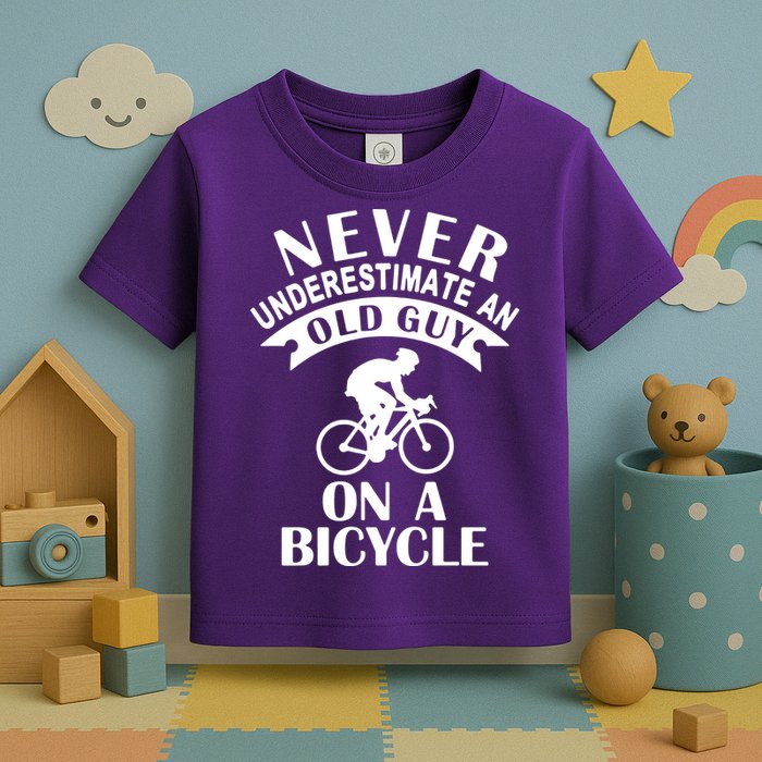 Never Underestimate An Old Guy On A Bicycle Toddler T-Shirt