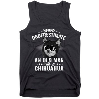 Never Underestimate An Old Man With Chihuahua Cattle Dog Tank Top